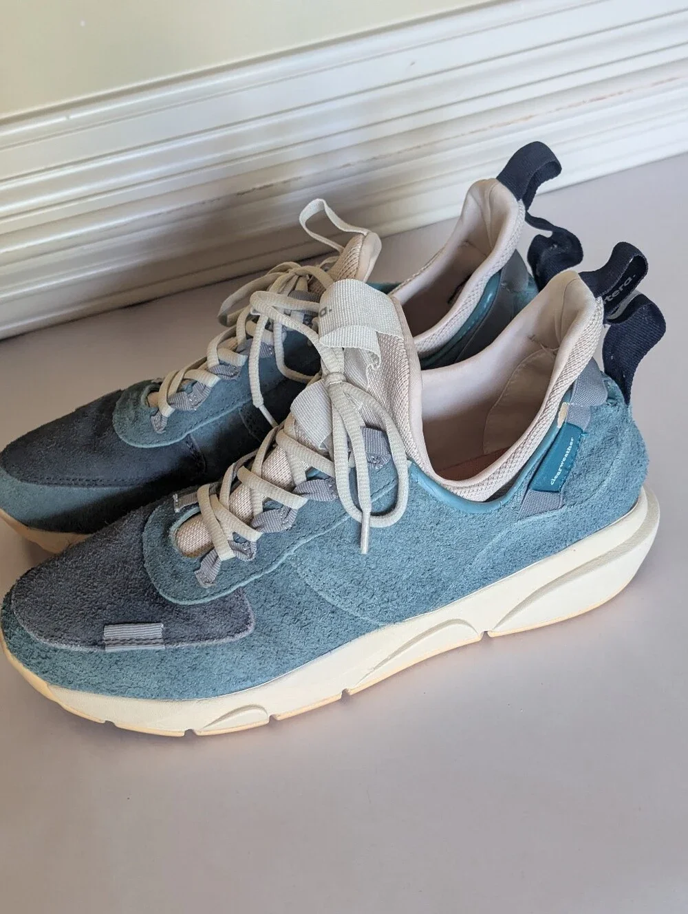 Clearweather Contera Suede Colorblock Sneakers in blue Mens size 10.5 women's 12